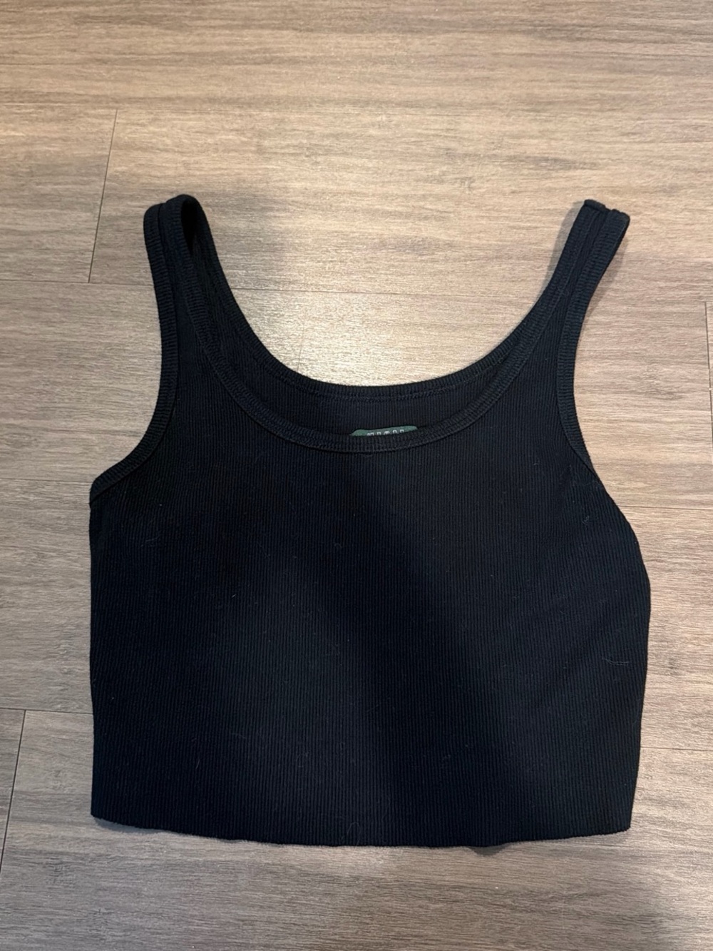 wild fable Black Ribbed Scoop Neck Crop Tank